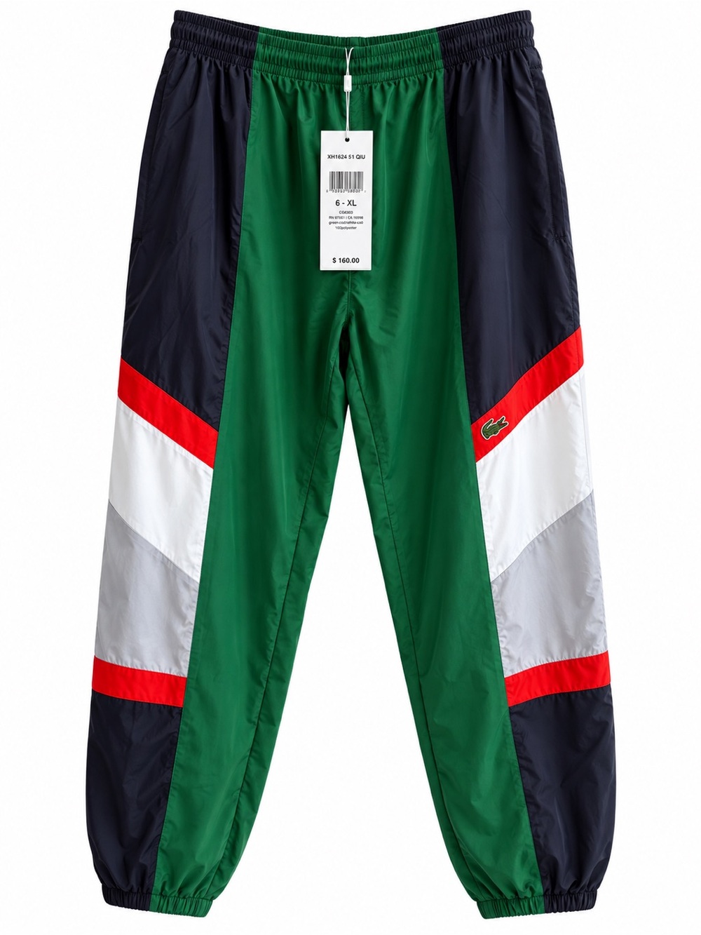 Lacoste XH1624 Retro Colorblock Track Pants Men’s XL Green Navy NWT $160